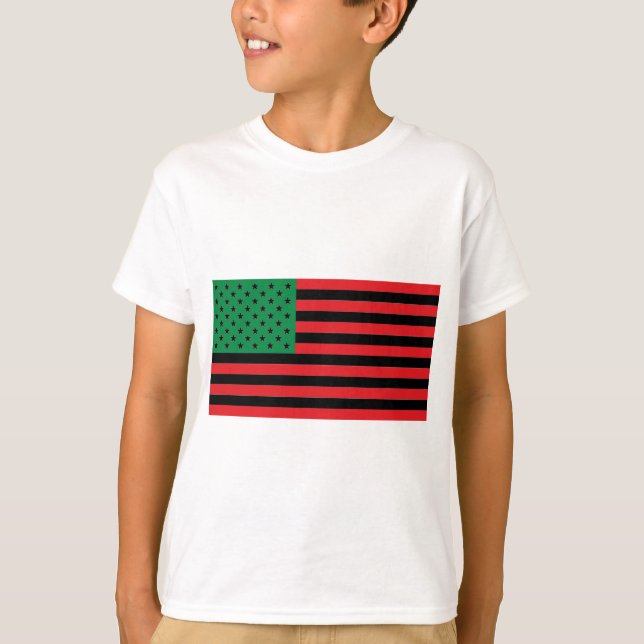 Camiseta Bandera afroamericana - negro y verde rojos (Anverso)