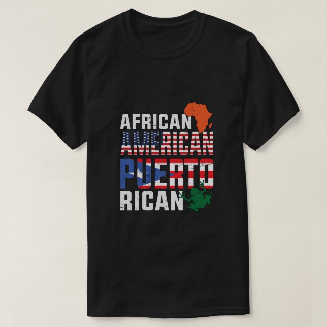 Camiseta Bandera afroamericana y puertorriqueña (Diseño del anverso)