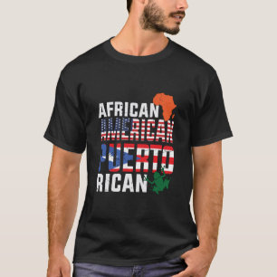 Camiseta Bandera afroamericana y puertorriqueña
