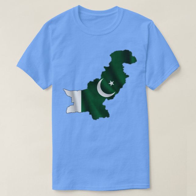 Camiseta Bandera agitada paquistaní dentro del mapa de Paki (Diseño del anverso)