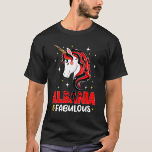 Camiseta Bandera albanesa chica mujeres de unicornio