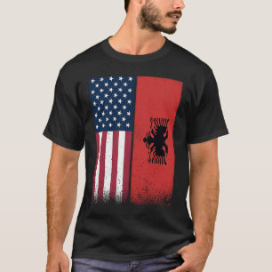 Camiseta Bandera Albanesa Estados Unidos Y Albania Banderas