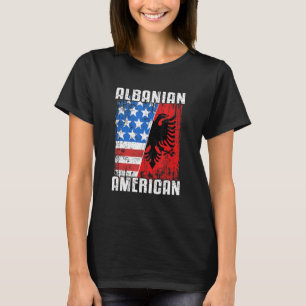 Camiseta Bandera Albanesa Estadounidense Albania Águila Usa