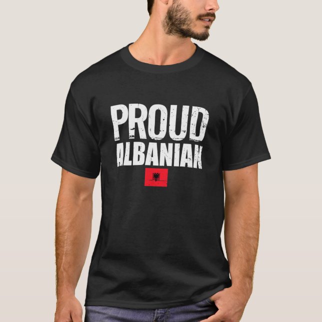 Camiseta Bandera albanesa orgullosa de ser albanesa (Anverso)