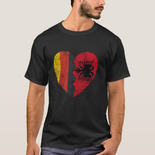 Camiseta Bandera alemana albanesa Corazón Alemania Bandera 