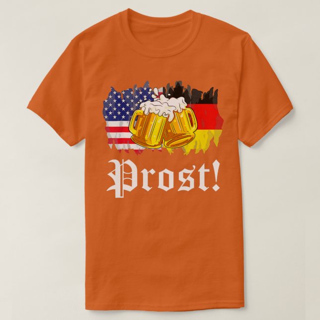 Camiseta Bandera Alemana Americana T Oktoberfest Hombres (Diseño del anverso)