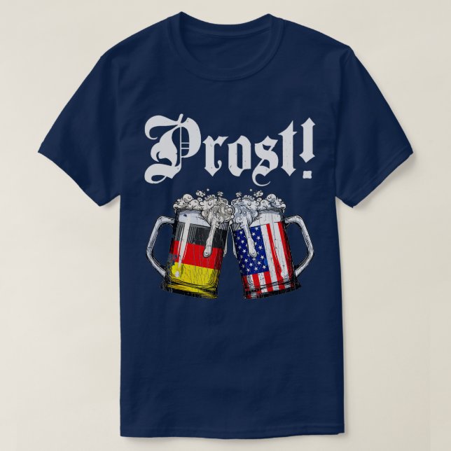 Camiseta Bandera Alemana Americana T Oktoberfest Hombres (Diseño del anverso)