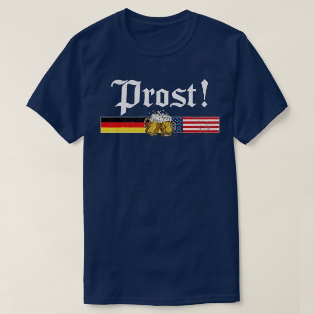 Camiseta Bandera Alemana Americana T Oktoberfest Hombres (Diseño del anverso)