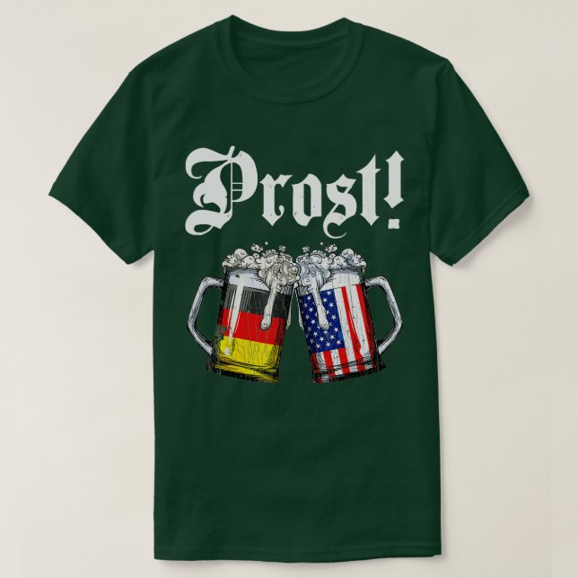 Camiseta Bandera Alemana Americana T Oktoberfest Hombres (Diseño del anverso)