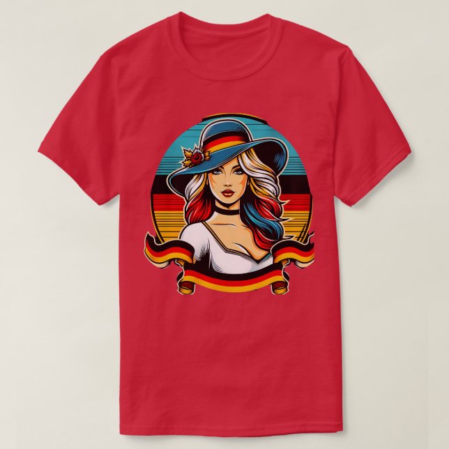 Camiseta Bandera alemana Chica para mujeres gérmenes patrió (Diseño del anverso)