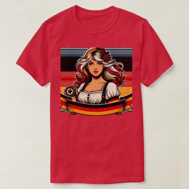 Camiseta Bandera alemana Chica para mujeres gérmenes patrió (Diseño del anverso)