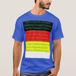 Camiseta Bandera alemana con ciudades
