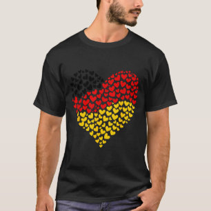Camiseta Bandera alemana corazón de Pion para mujeres y niñ