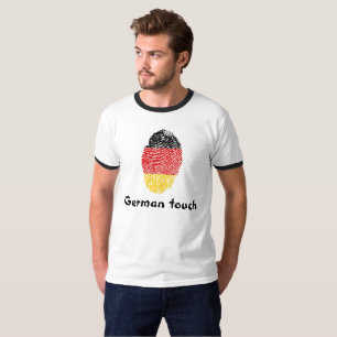 Camiseta Bandera alemana de la huella dactilar del tacto