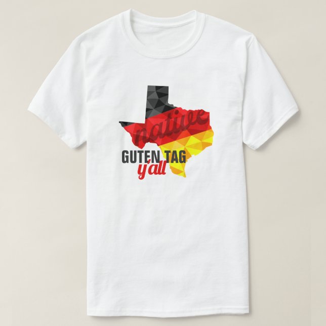 Camiseta Bandera Alemana del Polígono Nativo de Texas (Diseño del anverso)