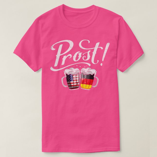 Camiseta Bandera alemana estadounidense Cerveza Prost Oktob (Diseño del anverso)
