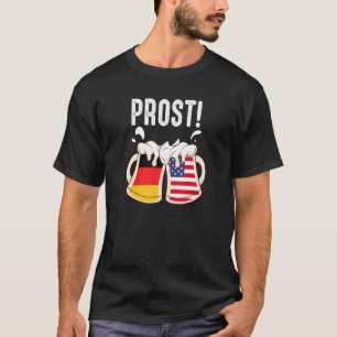 Camiseta Bandera alemana estadounidense de Beer Mug Prost