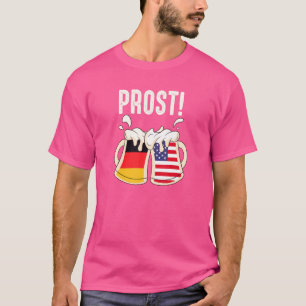 Camiseta Bandera alemana estadounidense de Beer Mug Prost