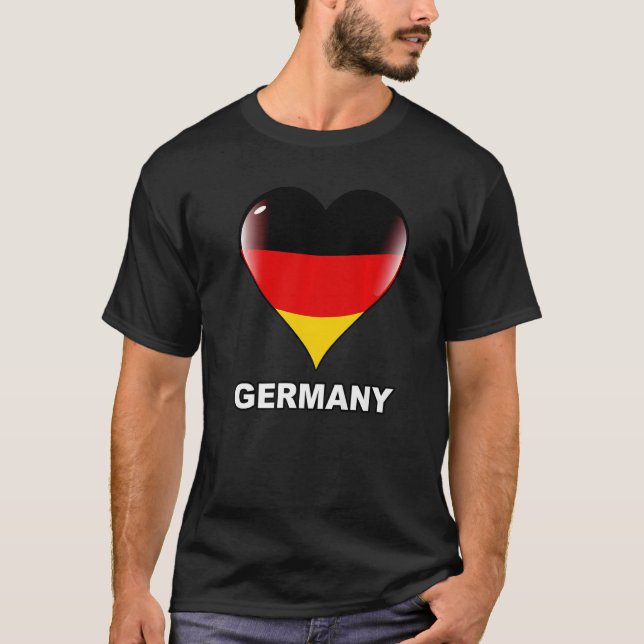 Camiseta Bandera Alemana I Love Heart Deutsch Ge (Anverso)