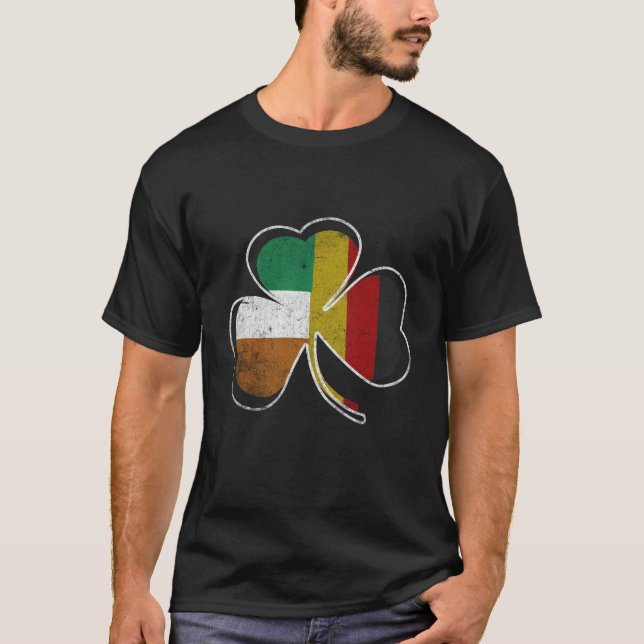 Camiseta Bandera alemana irlandesa Shamrock T-Shirt St Patr (Anverso)
