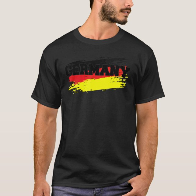 Camiseta Bandera alemana venado angustiada Bandera retro (Anverso)