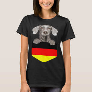 Camiseta Bandera Alemana Weimaraner Dog En Pocket