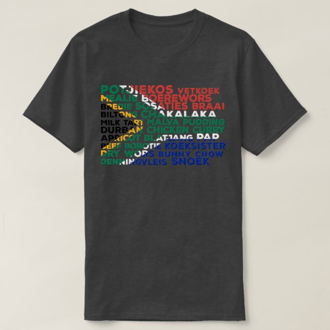 Camiseta Bandera alimentaria de Sudáfrica (Diseño del anverso)