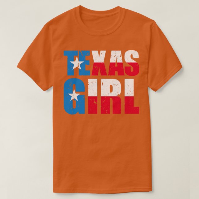 Camiseta Bandera alterada del Chica de Texas USA (Diseño del anverso)