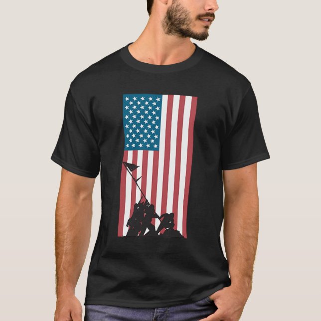 Camiseta Bandera Alzando Sobre Iwo Jima (Anverso)
