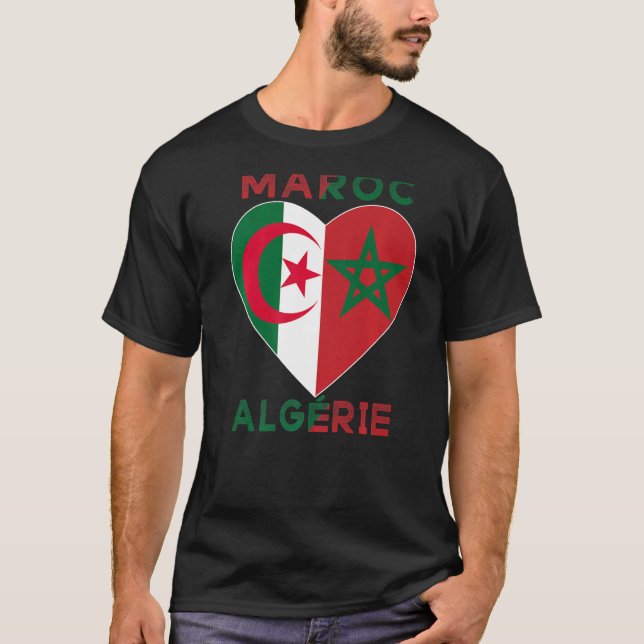Camiseta Bandera Amar Marruecos Argelia Amo Marruecos Argel (Anverso)