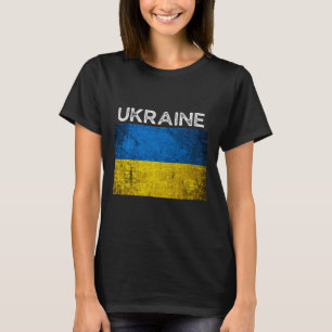 Camiseta Bandera amarilla azul ucraniana con la palabra Ucr