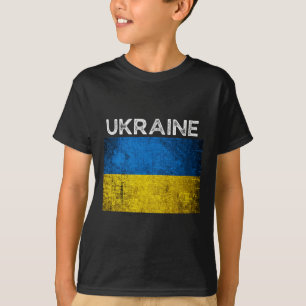 Camiseta Bandera amarilla azul ucraniana con la palabra Ucr