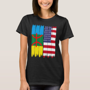 Camiseta Bandera amaziana americana orgullosa bandera berbe
