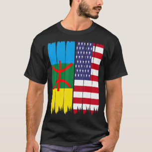 Camiseta Bandera amaziana americana orgullosa bandera berbe