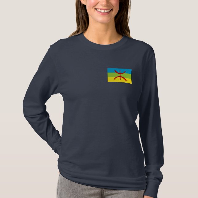 Camiseta Bandera amazigh regalo Bandera bereber Kabyles (Anverso)