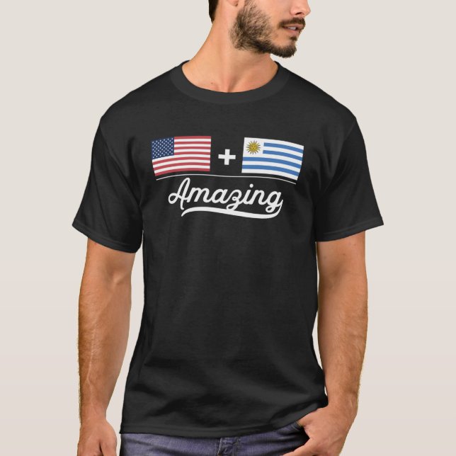 Camiseta Bandera amazónica norteamericana + uruguaya (Anverso)