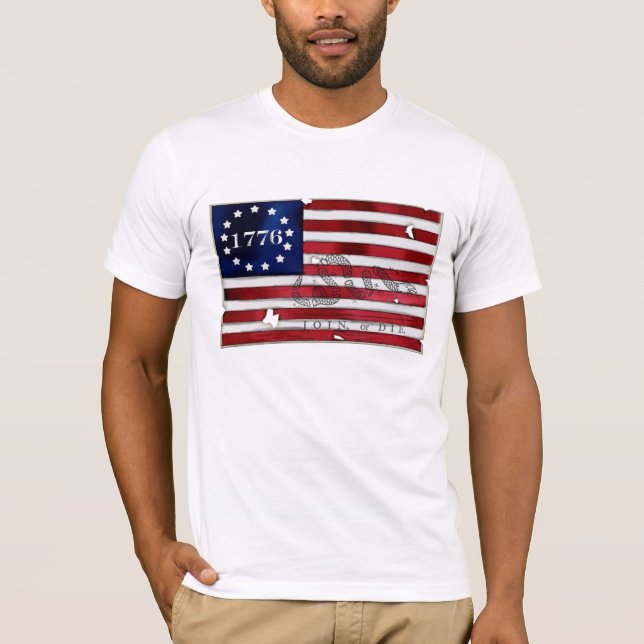 Camiseta Bandera americana 1776 (Anverso)