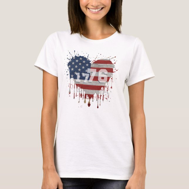 Camiseta Bandera Americana 1776 (Anverso)