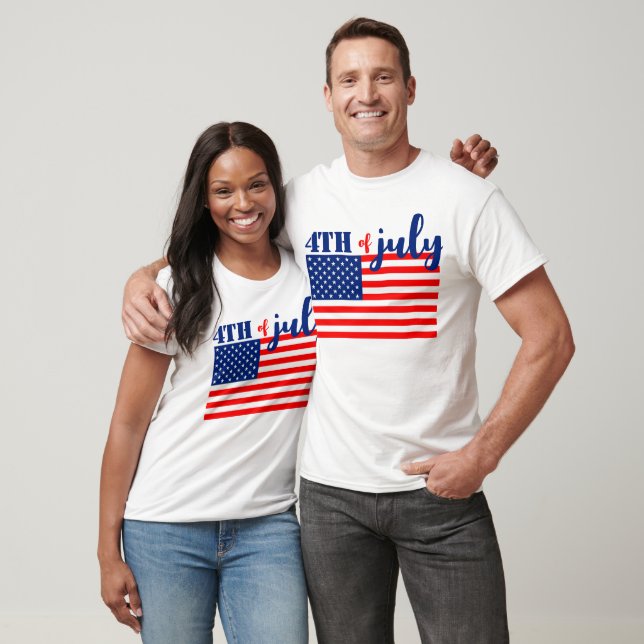Camiseta Bandera Americana 4 de Julio (Unisexo)