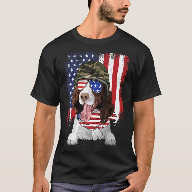Camiseta Bandera Americana 4 De Julio Español Springer Ingl (Anverso)