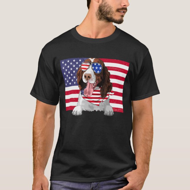Camiseta Bandera Americana 4 De Julio Español Springer Ingl (Anverso)