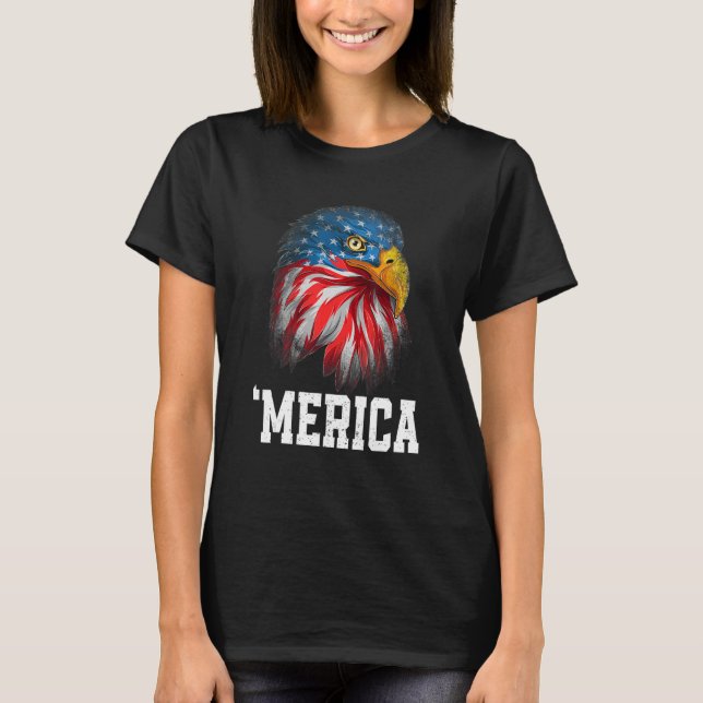 Camiseta Bandera Americana 4 De Julio 'Estados Unidos Bald  (Anverso)