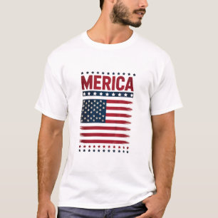 Camiseta Bandera Americana 4 de Julio Merica