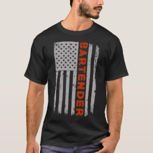 Camiseta Bandera americana 4ta del camarero del regalo de
