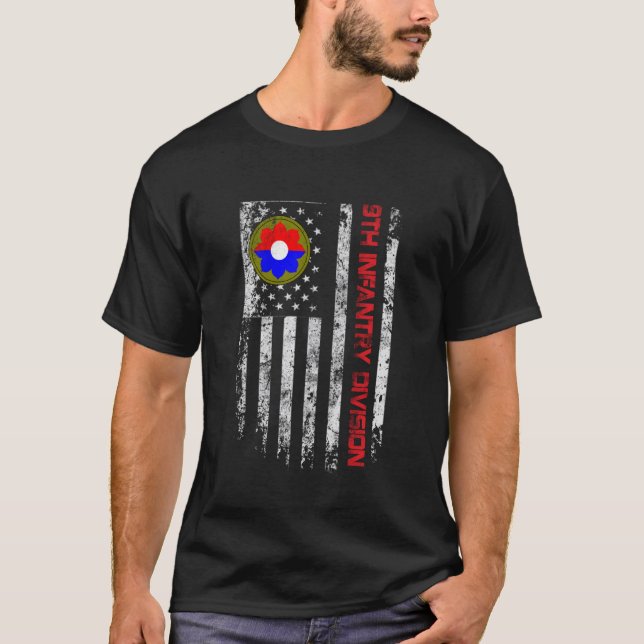 Camiseta Bandera Americana 9 División de Infantería Veteran (Anverso)