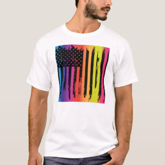 Camiseta Bandera americana abstracta