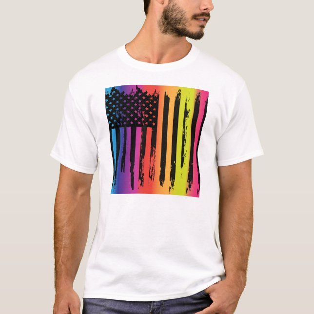 Camiseta Bandera americana abstracta (Anverso)