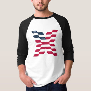 Camiseta Bandera Americana Abstracta Letra X