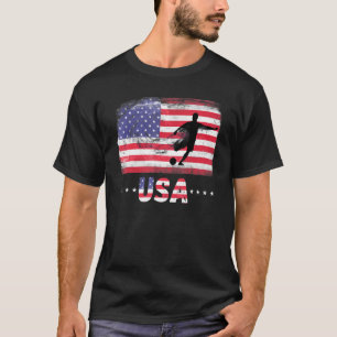 Camiseta Bandera Americana Abstrae Arte De Fútbol Estadouni