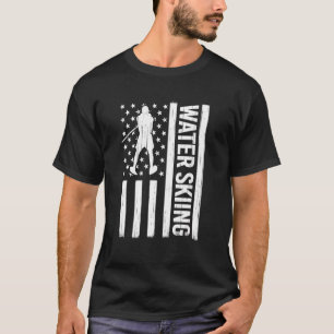 Camiseta Bandera Americana Agua Esquí Acuático Hombres Wat
